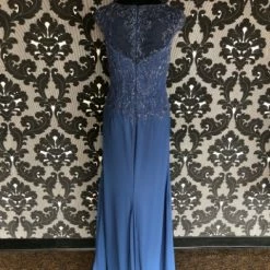 Something Blue FORMAL/MOTHER'S DRESSES Mon Cheri 115600 Women's Formal Chiffon Dusty Bl Size 8 Floor