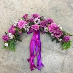 Something Blue Wedding DECOR Floral Arrangement Size 20" Flowers Purple/Green FLORAL