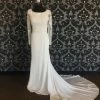 Something Blue Wedding Modeca Women's Wedding Dress Poly Spandex Ivory Size 10 Sheath