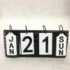 Something Blue Calendar Metal Black/white Size 10"x4.5" CENTERPIECES DECOR