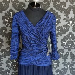 Something Blue FORMAL/MOTHER'S DRESSES Alex Evenings Formal Size 12 Satin Navy