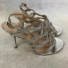 Something Blue Touch Of Nina Rhinestone Silver Size 8M Strappy Heels