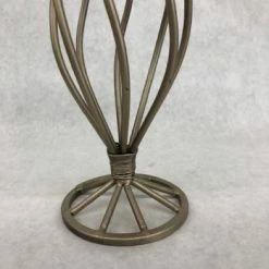 Something Blue DECOR Pillar Candle Holder Size 11 Metal Champagne CANDLES