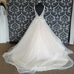 Something Blue MJ621 Wedding Dress Size 10 Lace/Tulle Blush/ivory Beaded A-line WEDDING DRESSES
