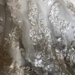 Something Blue Mori Lee Wedding Dress Lace/Tulle Ivory Size 32W 3/4 Length WEDDING DRESSES