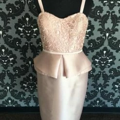 Something Blue Size 10 Light Pink Social Occasions Cocktail Bengaline & Lace Strapless