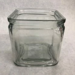 Something Blue DECOR Vase Glass Clear Size 4.5" Square VASES