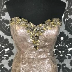 Something Blue Feriani Couture 18342 Women's MOB Sequin Matt Silver Size 12 FORMAL/MOTHER'S DRESSES