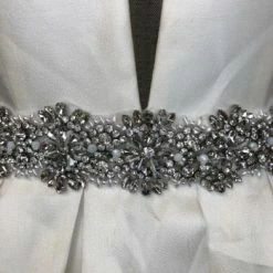 Something Blue Calla Blanche Size 12 Ivory Deep V Sleeveless Satin Ballgown WEDDING DRESSES