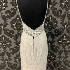 Something Blue Madeline Gardner 8209 Wedding Dress Lace Ivory Size 10 Beaded WEDDING DRESSES