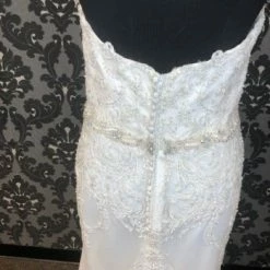 Something Blue WEDDING DRESSES Justin Alexander Beaded Lace Ivory Size 20 W/ DETACHABLE TRAIN