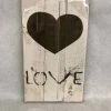 Something Blue "love" Sign Size 16"x9.5" Wood Brown/White SIGNS DECOR