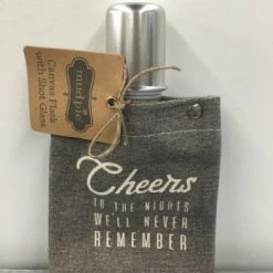 Something Blue Wedding Mudpie Flask Grey Canvas Cheers Flask