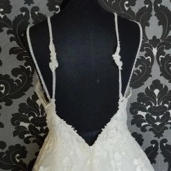 Something Blue Stella York 7156 Wedding Dress Size 14 Sequin Tulle Ivory Sleeveless A-line WEDDING DRESSES
