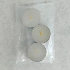 Something Blue DECOR Tea Light Candle Size 3ct Wax Ivory CANDLES