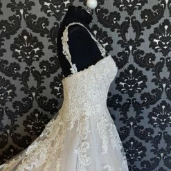 Something Blue Essense D2605 Wedding Dress Size 14 Sequin Lace Ivory Strapless A-line WEDDING DRESSES