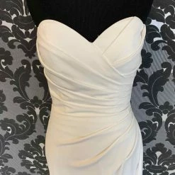 Something Blue Wedding Dress Size 8 Chiffon Ivory Strapless Fit & Flare WEDDING DRESSES
