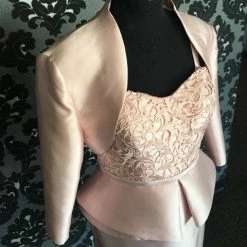 Something Blue Size 10 Light Pink Social Occasions Cocktail Bengaline & Lace Strapless
