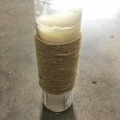 Something Blue Wedding DECOR Candle Wax/Glass/Twine Ivory/Beige Size 8