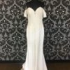 WEDDING DRESSES Size 14 Off White Pronovias Satin Off The Shoulder Sheath Sweetheart