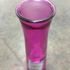 Shopsomethingblue 9" Tapered Pink Glass Bud Vase