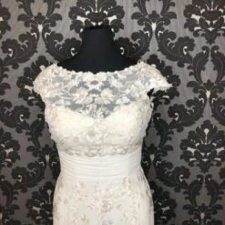 Something Blue Sincerity Bridal 3837 Wedding Dress Chiffon/Lace Ivory Size 14