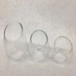 Something Blue Wedding Hearthstone Candle Holder Glass Clear Size 3pc CANDLES DECOR