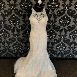 Something Blue Essense Of Australia D2174 Wedding Dress Beaded Lace AS IS- HOLES IN MESH/STAINS