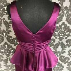 Something Blue FORMAL/MOTHER'S DRESSES Ambiance Women's MOB Satin Plum Size 12 Floor Short Sleeve