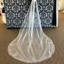 Something Blue VEILS Cathedral Ivory Tulle With Beads Veil