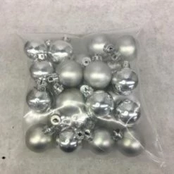 Something Blue Wedding Holiday Time Ornament Shatterproof Silver Size 23 Ct FILLER