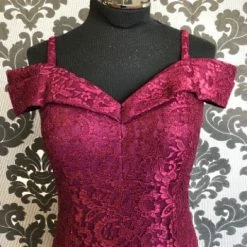 Something Blue FORMAL/MOTHER'S DRESSES R&M Richards Size 10 Burgandy Lace Formal