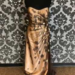 Something Blue Size 16 Coffee Montage Floor Tulle Strapless