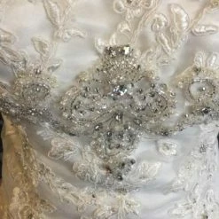 Something Blue Wedding Size 10 Ivory Symphony Of Venus Lace Off The Shoulder Fit & Flare Sweetheart