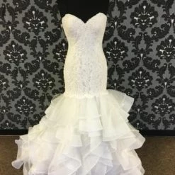 Something Blue Wedding Mori Lee ML2879 Women's Wedding Dress Lace And Horse Hair Size 10