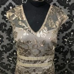 Something Blue FORMAL/MOTHER'S DRESSES Tadashi Shoii Women Formal Lace/Sequin Gold/Gray Size 14