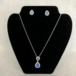 Something Blue Stormy Blue Earrings And Necklace Set Jewelry