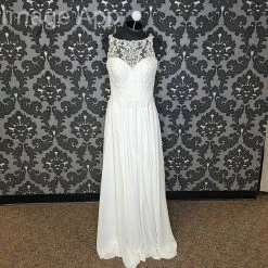 Something Blue Stella York 6593 Wedding Dress Chiffon/Lace Ivory A-line AS IS RUNS IN SKIRT