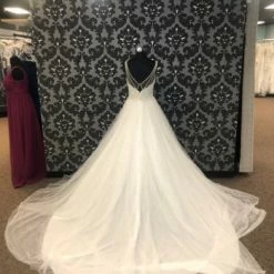 Something Blue WEDDING DRESSES Essense Of Australia D2409 Women's Wedding Dress Beaded/Tulle