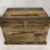 Something Blue Card Box Wood Dark Stain Size 12"x9"x9" DECOR