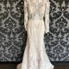 Something Blue Badgley Mischka Wedding Dress Lace Ivory/Beige Size 10 Highneck WEDDING DRESSES