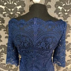 Something Blue FORMAL/MOTHER'S DRESSES Black Label By Jasmine M200014 Formal Lace Cobalt Size 8