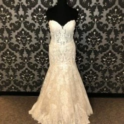 Something Blue WEDDING DRESSES House Of Wu 19129 Women's Wedding Dress Lace Ivory/Nude Size 14
