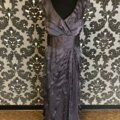 Something Blue Adrianna Papell Women's Formal Chiffon Grey Size 14 FORMAL/MOTHER'S DRESSES