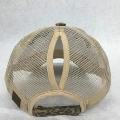 Something Blue Wedding THE PARLOUR Glittery Ponytail Trucker Cap Leopard