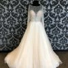 Something Blue WEDDING DRESSES Jasmine Size 8 Champagne Tulle And Sequin Long Sleeve Ballgown