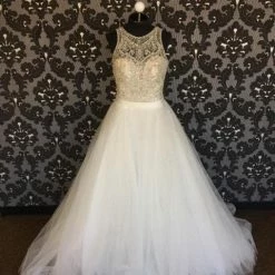 Madison James MJ170 Women's Wedding Dress Beaded/Tulle Size 14