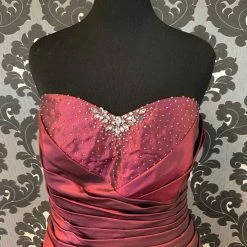 Something Blue Jade By Jasmine J155012 Formal Organza/Beaded Plum Size 16