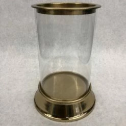 Something Blue Better Homes And Gardens Hurricane Metal/Glass Gold/Clear Size 5.5" X 9.5" VASES DECOR