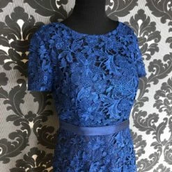 Something Blue Serena London 17736 Women's MOB Lace/Taffeta Navy Size 8 Cocktail FORMAL/MOTHER'S DRESSES